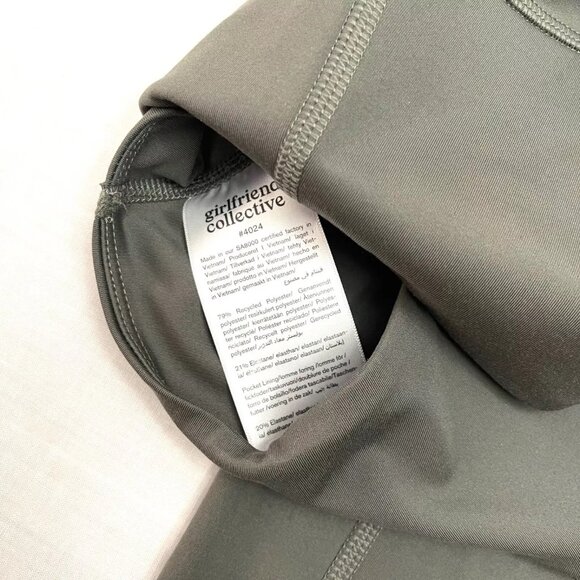 Girlfriend Collective Green 7/8 Length High Rise Pocket Leggings Size Small - Picture 3 of 5